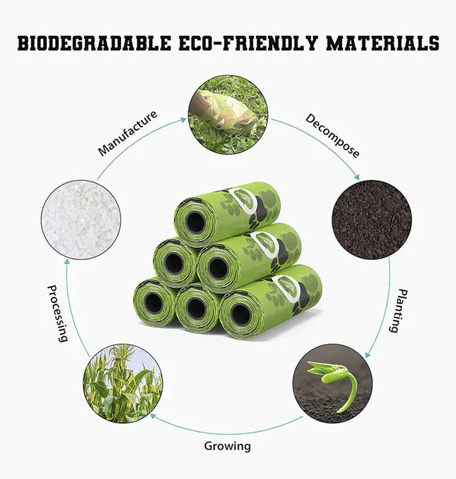 EcoWarra Eco-Friendly Dog Poop Bags Biodegradable Compostable Scented Plant-Based PLA+PBAT Flushable Pet Waste Bags for Dogs and Cats