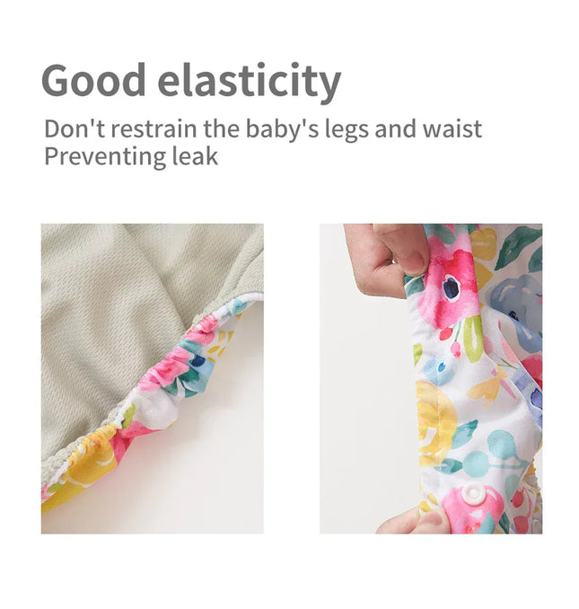 EcoWarra Elinfant ECO-friendly Gray Mesh Cloth New 4pcs/set Washable Pocket Diaper Adjustable Reusable fralda Ecological Cloth Diaper