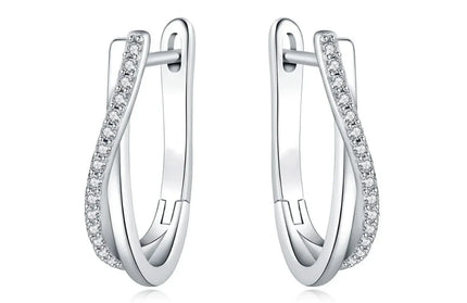 EcoWarra ES021 925 Silver Twisted Star Hoop Earrings