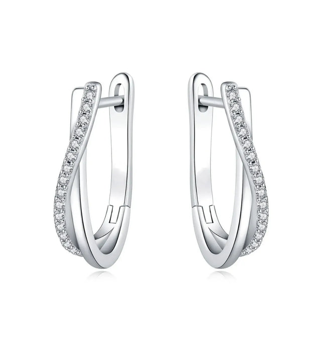EcoWarra ES021 925 Silver Twisted Star Hoop Earrings