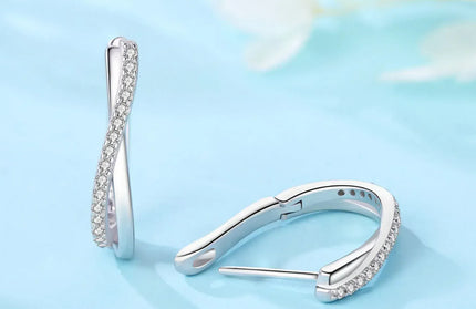 EcoWarra ES021 925 Silver Twisted Star Hoop Earrings