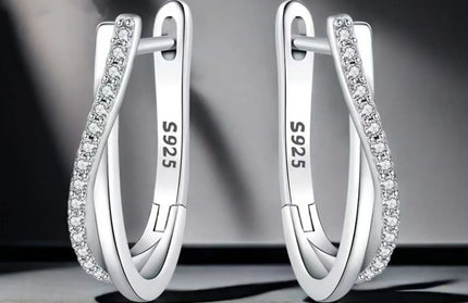 EcoWarra ES021 925 Silver Twisted Star Hoop Earrings