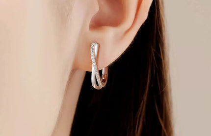 EcoWarra ES021 925 Silver Twisted Star Hoop Earrings