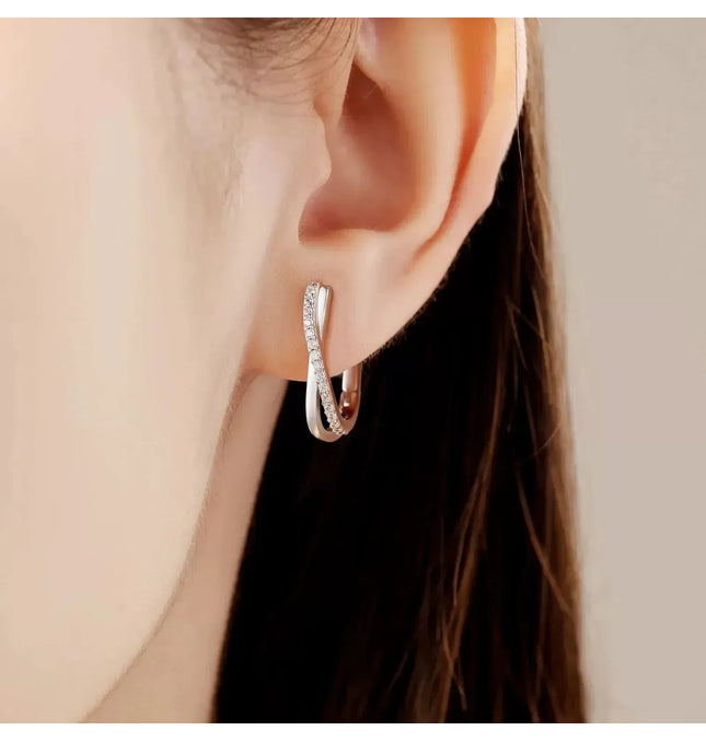 EcoWarra ES021 925 Silver Twisted Star Hoop Earrings
