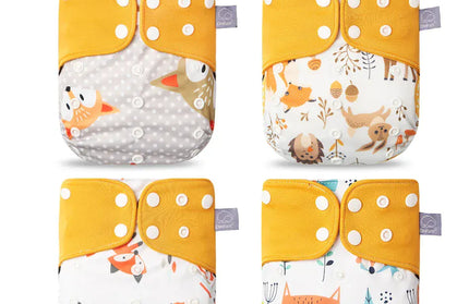 EcoWarra ES061-SD02 / only cloth diaper Elinfant ECO-friendly Gray Mesh Cloth New 4pcs/set Washable Pocket Diaper Adjustable Reusable fralda Ecological Cloth Diaper