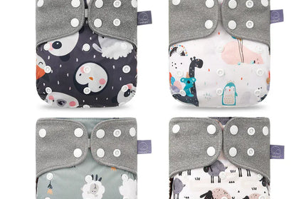 EcoWarra ES061-SD03 / only cloth diaper Elinfant ECO-friendly Gray Mesh Cloth New 4pcs/set Washable Pocket Diaper Adjustable Reusable fralda Ecological Cloth Diaper