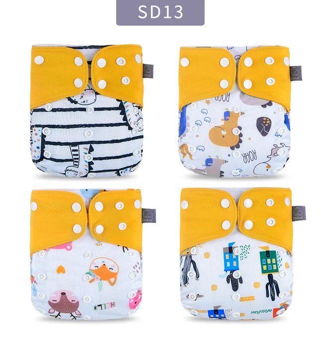 EcoWarra ES061-SD13 / only cloth diaper Elinfant ECO-friendly Gray Mesh Cloth New 4pcs/set Washable Pocket Diaper Adjustable Reusable fralda Ecological Cloth Diaper