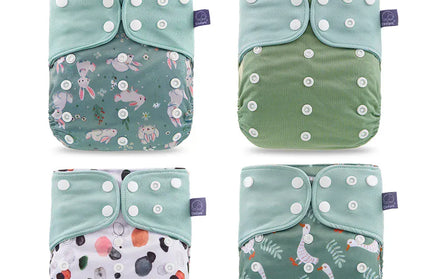EcoWarra ES061-SD20 / only cloth diaper Elinfant ECO-friendly Gray Mesh Cloth New 4pcs/set Washable Pocket Diaper Adjustable Reusable fralda Ecological Cloth Diaper
