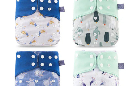 EcoWarra ES061-SD23 / only cloth diaper Elinfant ECO-friendly Gray Mesh Cloth New 4pcs/set Washable Pocket Diaper Adjustable Reusable fralda Ecological Cloth Diaper