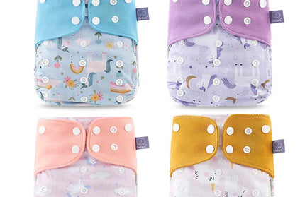 EcoWarra ES061-SD24 / only cloth diaper Elinfant ECO-friendly Gray Mesh Cloth New 4pcs/set Washable Pocket Diaper Adjustable Reusable fralda Ecological Cloth Diaper