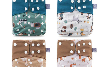 EcoWarra ES061-SD25 / only cloth diaper Elinfant ECO-friendly Gray Mesh Cloth New 4pcs/set Washable Pocket Diaper Adjustable Reusable fralda Ecological Cloth Diaper
