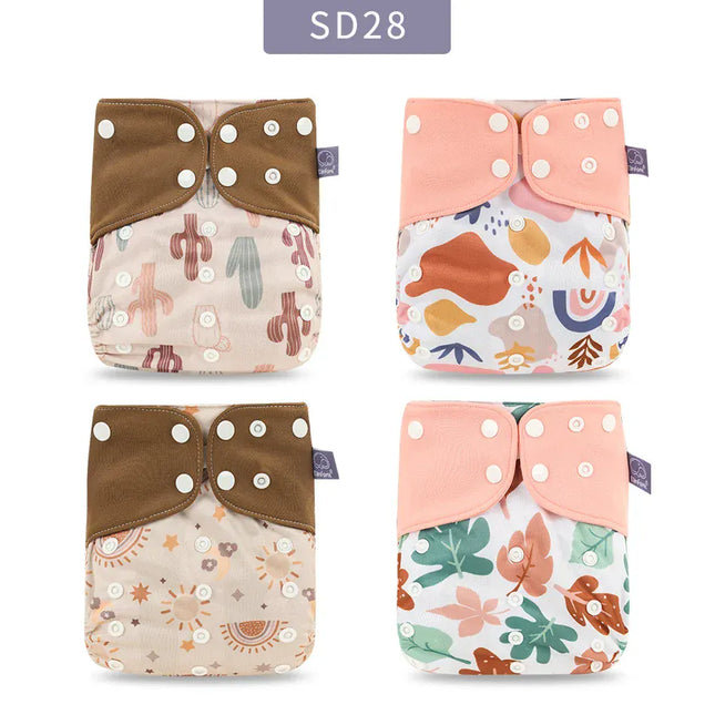 EcoWarra ES061-SD28 / only cloth diaper Elinfant ECO-friendly Gray Mesh Cloth New 4pcs/set Washable Pocket Diaper Adjustable Reusable fralda Ecological Cloth Diaper