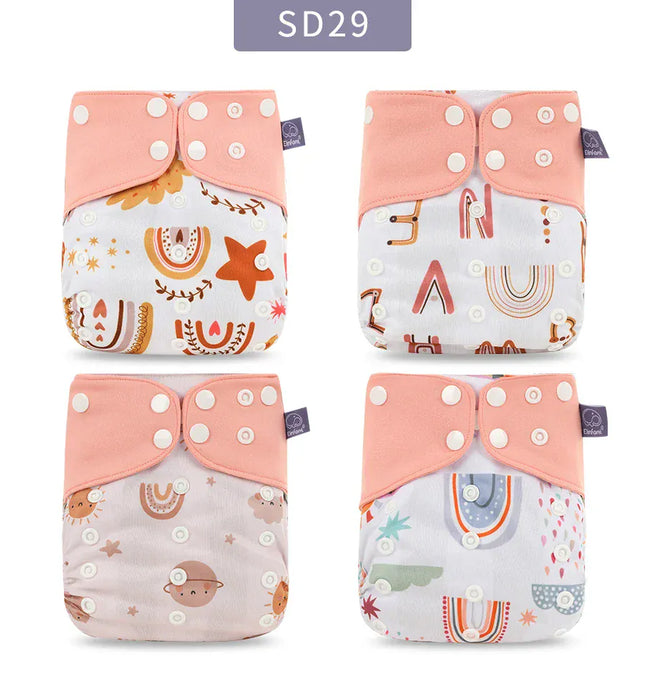 EcoWarra ES061-SD29 / only cloth diaper Elinfant ECO-friendly Gray Mesh Cloth New 4pcs/set Washable Pocket Diaper Adjustable Reusable fralda Ecological Cloth Diaper