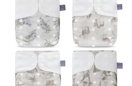 EcoWarra ES061-SD34 / only cloth diaper Elinfant ECO-friendly Gray Mesh Cloth New 4pcs/set Washable Pocket Diaper Adjustable Reusable fralda Ecological Cloth Diaper