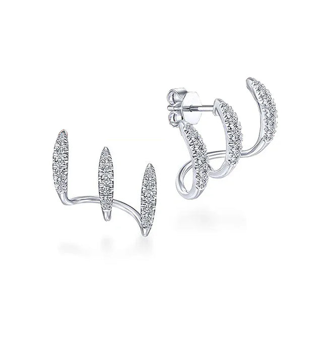EcoWarra Exquisite Silver Color Claws Stud Earrings with Crystal AAA CZ Stone Modern Design Fashion Versatile Accessories Women Jewelry