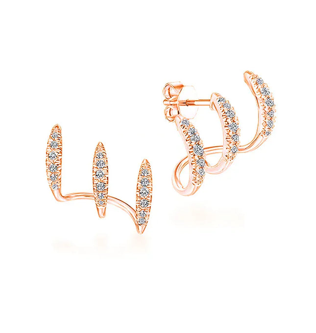EcoWarra Exquisite Silver Color Claws Stud Earrings with Crystal AAA CZ Stone Modern Design Fashion Versatile Accessories Women Jewelry