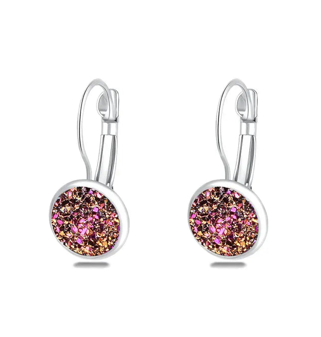 EcoWarra fashion earrings Simplee Korean Fashion Earrings with Round Stone for Women Silver Color Hanging Earing 2023 Trend Jewelry K-pop Accessories