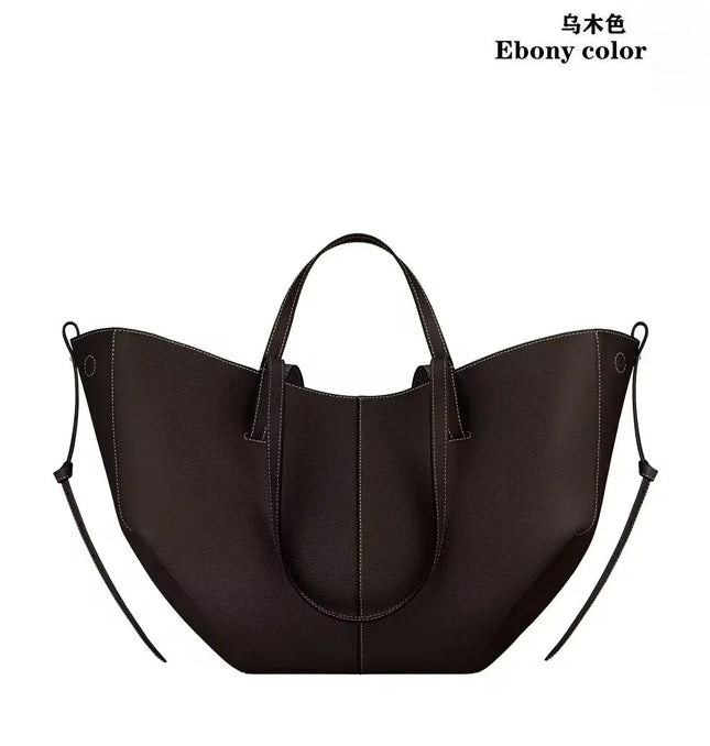 EcoWarra Fashionable French wing bag genuine leather tote bag niche hand-held large capacity shoulder underarm bag, good gift