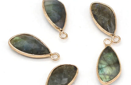 EcoWarra Flash Labradorite 2pc Natural Rose Clear Pink Quartz Labradorite Amethysts Stone Charm Pendant for Necklaces Earrings Jewelry Making Accessories