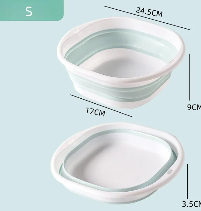 EcoWarra Folding Washbasin Silicone Portable Basin Foldable Bucket Camping Sink Bath Goods Dorm Room Essential Collapsible Laundry Bowl