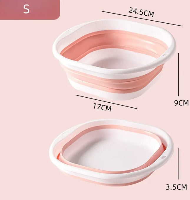 EcoWarra Folding Washbasin Silicone Portable Basin Foldable Bucket Camping Sink Bath Goods Dorm Room Essential Collapsible Laundry Bowl