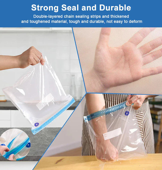 EcoWarra Food Vacuum Bags Reusable Vacuum Bags Small Large Size Vacuum Sealed Food Bags Food Storage Bag 10Pcs Vacuum Packaging Bags