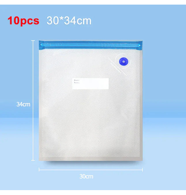 EcoWarra Food Vacuum Bags Reusable Vacuum Bags Small Large Size Vacuum Sealed Food Bags Food Storage Bag 10Pcs Vacuum Packaging Bags