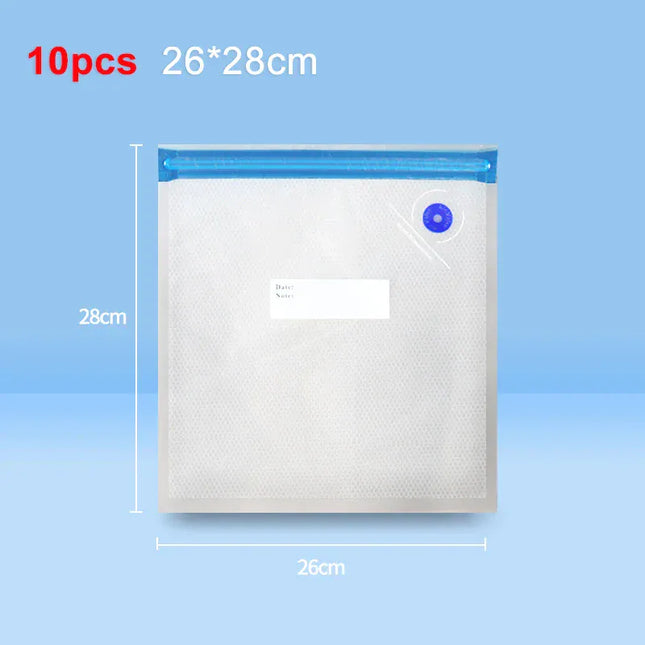 EcoWarra Food Vacuum Bags Reusable Vacuum Bags Small Large Size Vacuum Sealed Food Bags Food Storage Bag 10Pcs Vacuum Packaging Bags