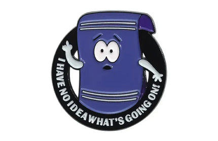 EcoWarra Funny Comedy Anime Towel Toweliie Brooch Enamel Pins I Have No Idea What's Going On Brooches Backpack Lapel Badge Jewelry Gift