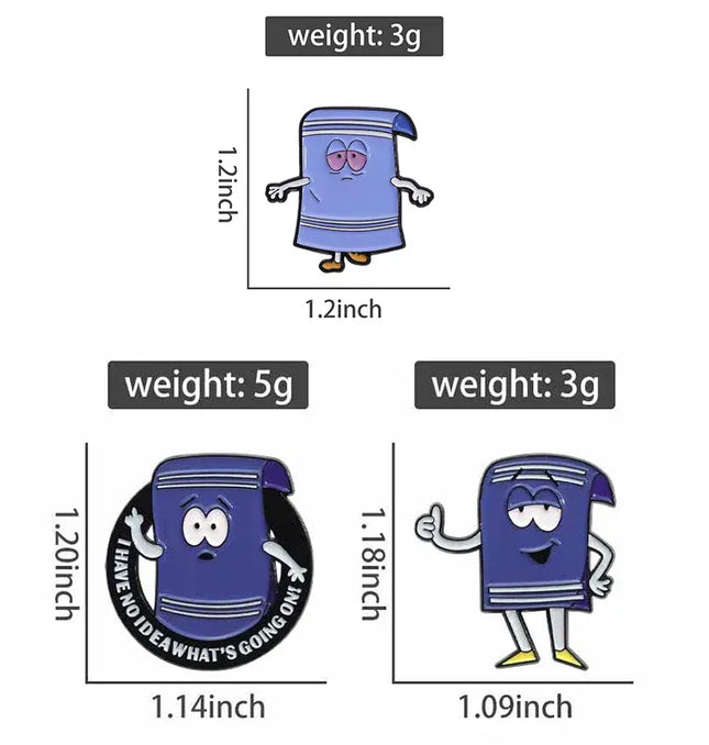 EcoWarra Funny Comedy Anime Towel Toweliie Brooch Enamel Pins I Have No Idea What's Going On Brooches Backpack Lapel Badge Jewelry Gift