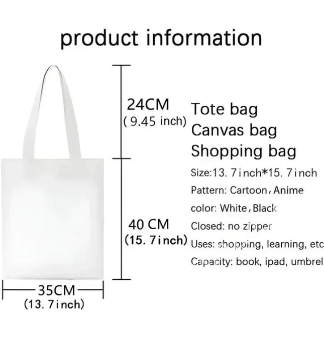 EcoWarra Funny Totoro Fashion Printed Women's Eco Shopping Bag Harajuku Style Student Handbag Storage Bag Travel Student Backpack Gift
