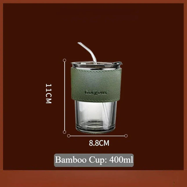 EcoWarra Glass Sipper Cups Reusable Spill-Proof Drinking Cups with Lid Straw for Birthday Party Travel Xmas Juice Mug Water Bottle Cups