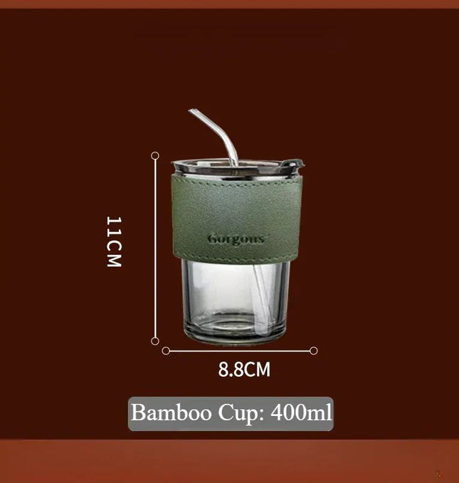 EcoWarra Glass Sipper Cups Reusable Spill-Proof Drinking Cups with Lid Straw for Birthday Party Travel Xmas Juice Mug Water Bottle Cups