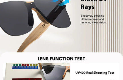 EcoWarra GM eco-friendly retro Oak sunglasses UV400 Wooden sunglasses for men and women universal fashion anti-blue lens 8031