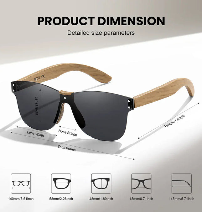 EcoWarra GM eco-friendly retro Oak sunglasses UV400 Wooden sunglasses for men and women universal fashion anti-blue lens 8031