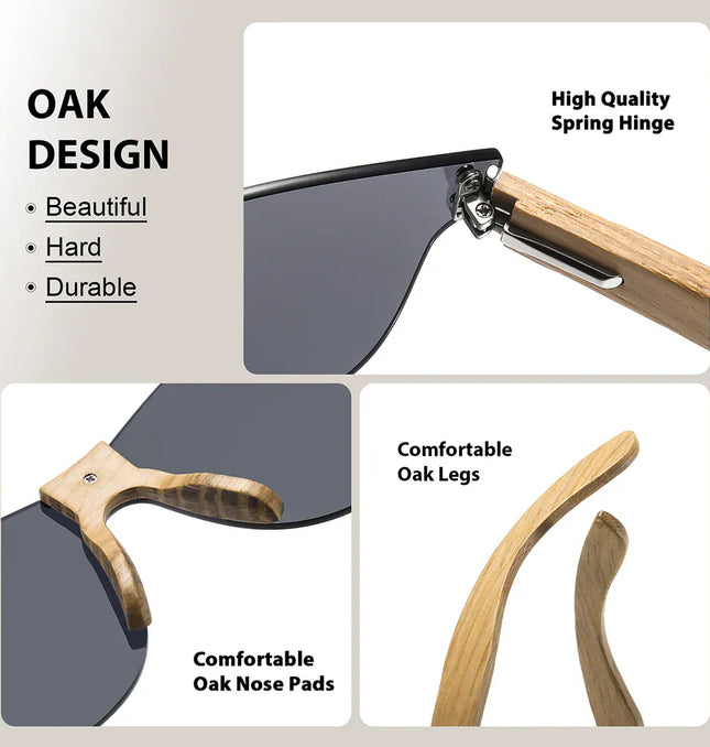 EcoWarra GM eco-friendly retro Oak sunglasses UV400 Wooden sunglasses for men and women universal fashion anti-blue lens 8031