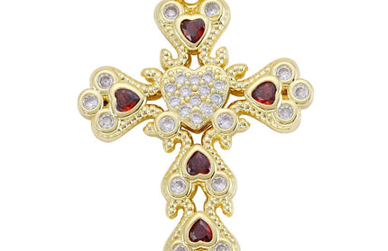 EcoWarra Gold-as picture Christian Cross Charms Jesus Talisman Natural Stone Zirconia Pendant For DIY Women Necklaces Luxury Jewelry Making Accessories