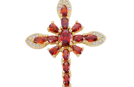 EcoWarra Gold-as picture Christian Cross Charms Jesus Talisman Natural Stone Zirconia Pendant For DIY Women Necklaces Luxury Jewelry Making Accessories