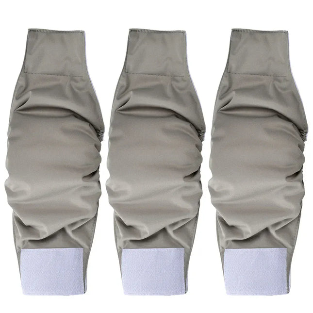 EcoWarra Gray 3pcs / Waist 27-33cm 3 Pack Washable Male Dog Diaper Pet Sanitary Panties For Small Medium Dogs Adjustable Nappy Belly Band Wrap Diapers Pug Supp;ies
