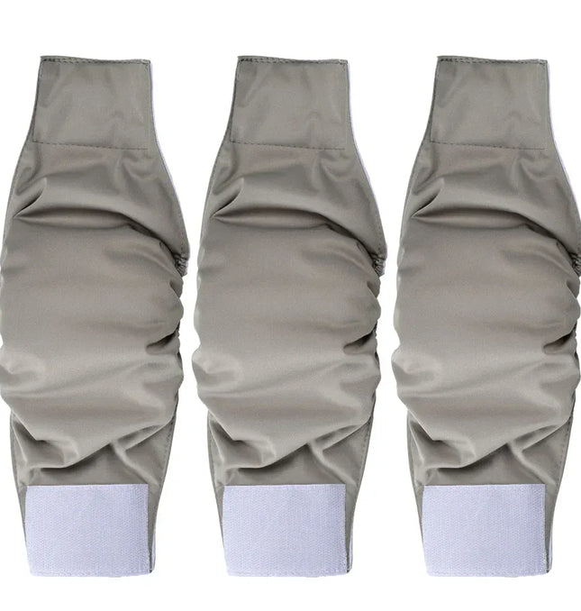 EcoWarra Gray 3pcs / Waist 57-63cm 3 Pack Washable Male Dog Diaper Pet Sanitary Panties For Small Medium Dogs Adjustable Nappy Belly Band Wrap Diapers Pug Supp;ies