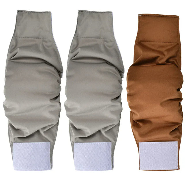 EcoWarra Gray2pcs Brown1pcs / Waist 37-43cm 3 Pack Washable Male Dog Diaper Pet Sanitary Panties For Small Medium Dogs Adjustable Nappy Belly Band Wrap Diapers Pug Supp;ies