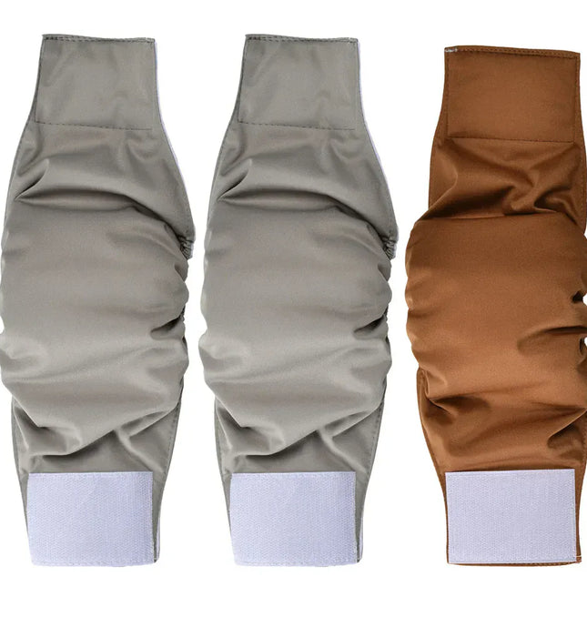 EcoWarra Gray2pcs Brown1pcs / Waist 47-53cm 3 Pack Washable Male Dog Diaper Pet Sanitary Panties For Small Medium Dogs Adjustable Nappy Belly Band Wrap Diapers Pug Supp;ies