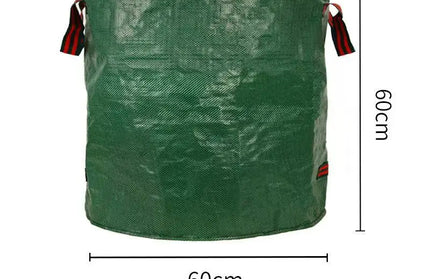 EcoWarra Green 160L Large Capacity Garden Leaf Bag Branches and Fallen Leaves Collection Bag Dark Green PP Woven Reusable Plant Garbage Bag Supplies