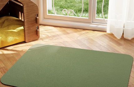 EcoWarra green / L Pet Feeding Mat Absorbent Dog Cat Mat for Food and Water Easy to Clean Pet Placemats Quick Dry Dog Mat for Messy Drinkers