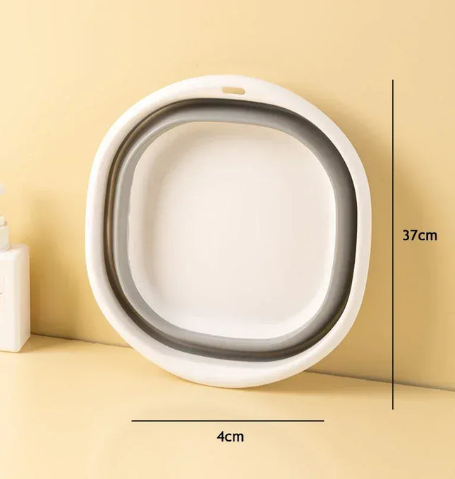 EcoWarra Grey-L Portable Wash Basins Plastic Folding Basins Dorm Room Essentials  Foldable Bucket Basin Wash Basin Bathroom Kitchen Accessories