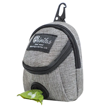 EcoWarra Grey Portable Dog Training Treat Bag Outdoor Pet Dog Treat Pouch Puppy Snack Reward Waist Bag Dog Poop Bag Dog Carriers Bags