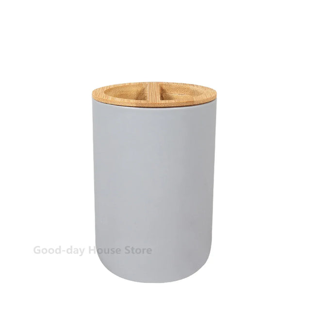 EcoWarra grey Rack 1pc Bathroom Accessories Soap Dispenser Bottle Dish Washroom Garbage Can Toothbrush Holder Cup Suit Lotion Rack Toilet Brush