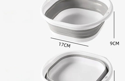 EcoWarra GREY S Folding Washbasin Silicone Portable Basin Foldable Bucket Camping Sink Bath Goods Dorm Room Essential Collapsible Laundry Bowl