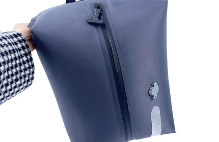 EcoWarra Grey with windows New Reusable Vacuum Bags for Travel Waterproof Space Saver Vacuum Compression Bag Dustproof Luggage Vacuum Storage Bag Backpack
