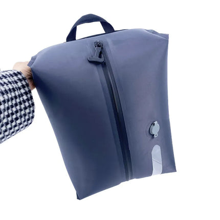 EcoWarra Grey with windows New Reusable Vacuum Bags for Travel Waterproof Space Saver Vacuum Compression Bag Dustproof Luggage Vacuum Storage Bag Backpack